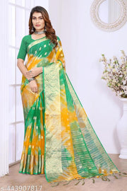 NEW FANCY ORGANZA SAREE  MULTY COLOUR SAREE