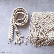 CRAFT PLUS | Premium , macrame sling bag for girls and women, Attractive  handmade cross body bag , size = 9 * 7 inches