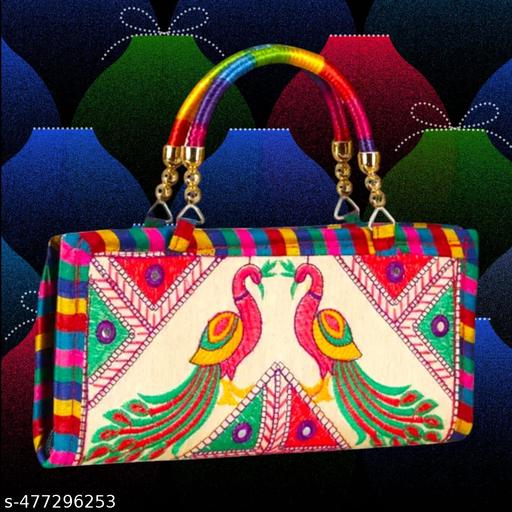 Rajasthani Jaipuri Ethnic Embroidered Women Girls Clutch, Hand Purses, Wallet | Women's Rajasthani Work Hand Purse/sling bag