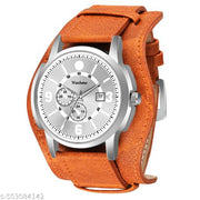 Two-in-one detachable bracelet strap day & date watch for Men | watch for Boys (Tan)
