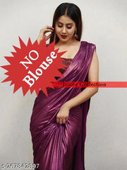 Solid/Plain Bollywood Lycra Blend Saree