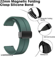 22MM SiliconeStrap with Folding Magnetic Lock Compatible with Watch 3 45mm/ Watch 46mm/Gear S3 Classic/Frontier Compatible All 22MM Watches(Only Strap)