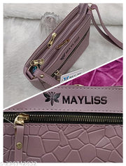 Attractive trendy women Lavender PU sling bags/Small Sling bags/Premium PU leather sling bags for women/Full handwork bag/Party wear and wedding bag for women