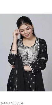 Black Nayra Cut Kurti set