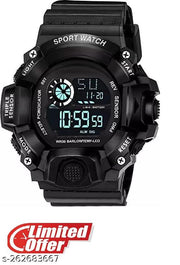 Royal look Digital Watch Shockproof Multi-Functional Automatic Black Color Strap Waterproof Digital Sports Watch for Men's Kids Watch for Boys Watch for Men Pack of 1 Watch Water Resistance Digital Watch