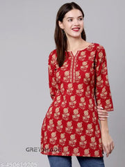 GREYSHADE Straight Short Kurta for Girls and Women