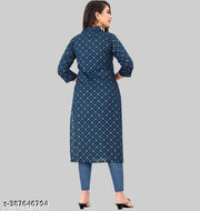 Rayon Kurti for women Gold Foil Print