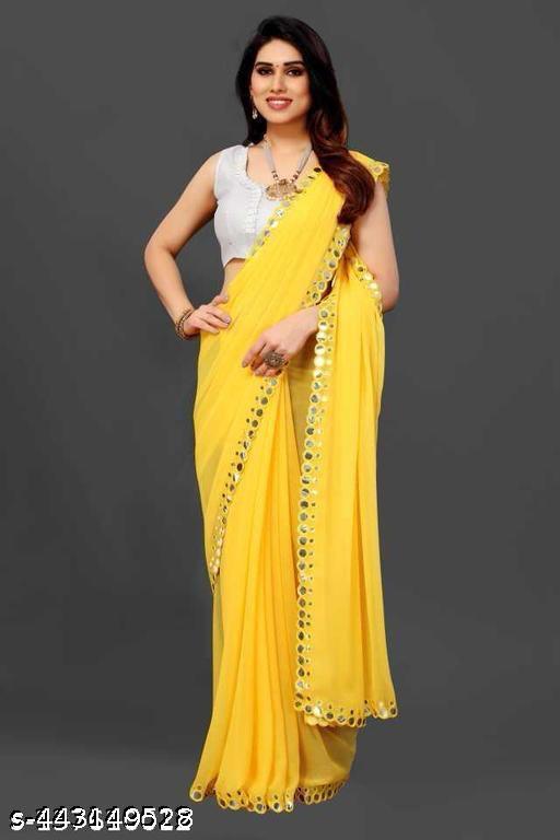 NEW FENCY GEORGETTE CUT WORK SAREE