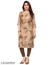 Polyster/Crepe fabric-Women Printed Straight Kurta