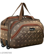 40 L Strolley Duffel Bag - STYLISH DUFFEL IN BEST QUALITY FABRIC TRAVELLING TWO WHEEL BAG 22 INCH - BROWN - Regular Capacity