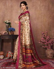 Women's Printed Trendy Art Silk Saree with Blouse Material