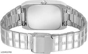 V&K Emporium.  Men's Silver rectangular wristwatch withe Date And Day.Stylish And Gorgeous.Looks.