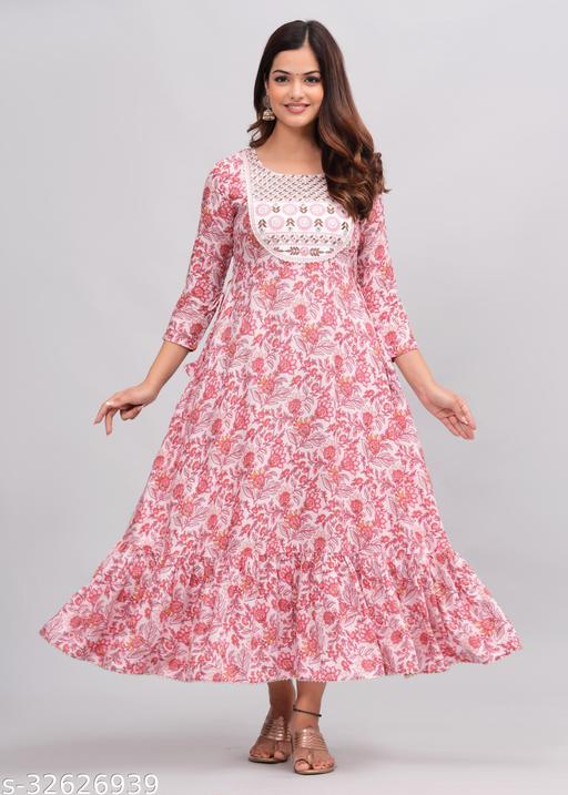 Printed Anarkali Full length Kurti