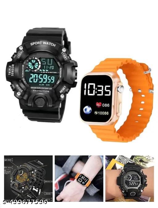 LIMITED STOCK!!ORDER NOW!!Digital Sports watch| Square Dial Digital Watches Combo for Boys LED Lights Watch Kids Children Pack of 2