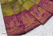 Beautiful Art Silk Jacquard Border Saree With Unstitched Running Blouse For Women Wedding Wear Party