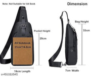 Sling Bag for Men Crossbody Slim Chest Bag for Men for Upto 8-inch iPad Small Shoulder Side Bag with Earphone Port Water-resistant Mobile Bag Passport Bag for Travel Daypack Office,Black