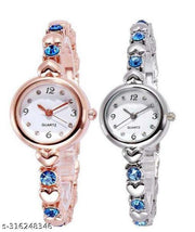new fashionable white diamond chronograph design silver dial watch for womens Analog Watch - For Girls