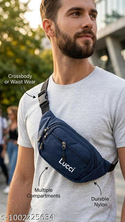 LUCCI Fanny Pack Waist Packs for Men Women, Waist Bag Hip Pack for Travel Hiking Running Outdoor Sports -Blue