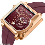 Dual Time Date Display Radium Dial  Magnetic Belt Analog Watch For Men_C31k