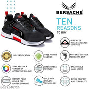 Bersache Lightweight Casual Sneaker Loafer Walking Shoes For Men (Black)