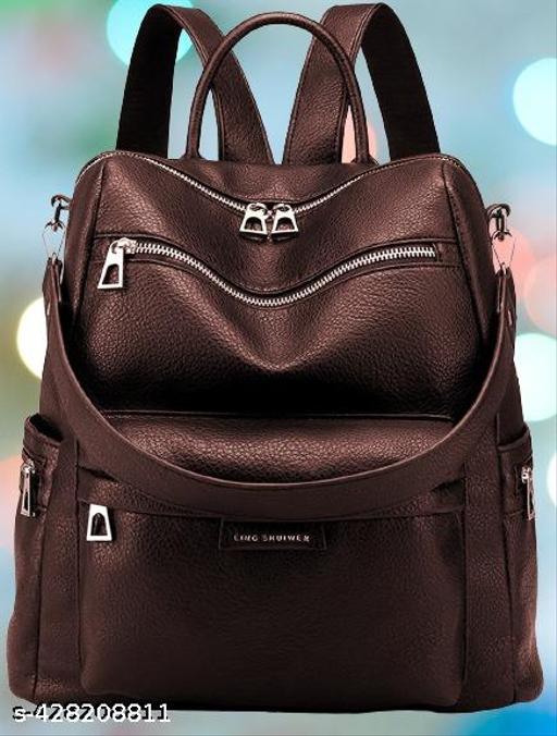 MomsyStore 20 L Leatherette Backpack Purses for Women and Girls to Carry Daily Stuff
