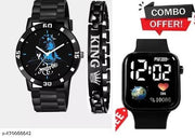 Mahadev watch with om bracelet mahadev dial watch for boys & men (combo )