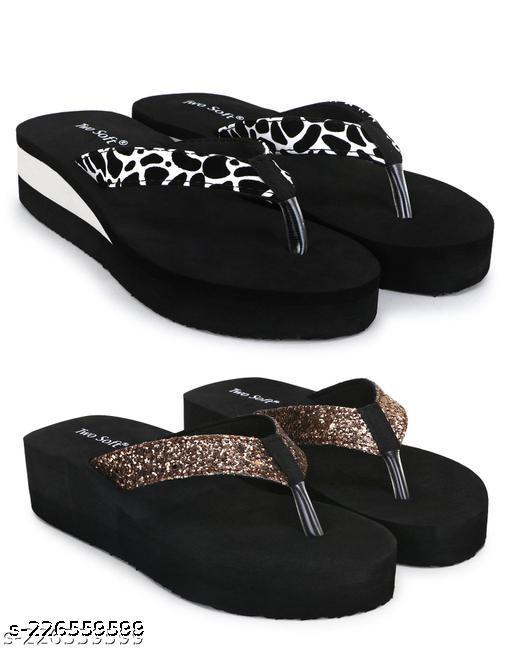 Two Soft Comfortable & Stylish Women's Daily Use Slipper/Flipflop for Women & Girls Combo of 2