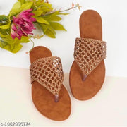 Women flat slippers under 300, fancy chappal ladies, new design footwear, stylish slippers for girls, lightweight flats
