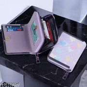 Women’s RFID Blocking Zip Around Card Holder Wallet – Compact Credit Card Case, Mini Cash Organizer, Secure Metal Frame Wallet with Multiple Card Slots, Coin Pocket & Travel-Friendly Design