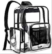 Sturdy International Transparent backpack, black color heavy-duty PVC transparent transparent bag, suitable for men and women