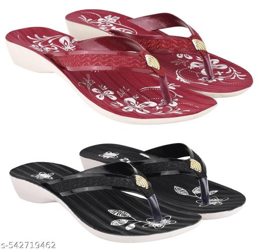 Astel Multicolor Combo of Women's Slippers and Flipflop - Pack of 2