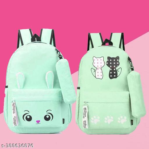 Casual Catty print combo Backpack College, Office & Out door for Women /Girls