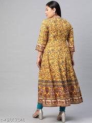 Akiko PLUS SIZE Rayon Floral Printed  Anarkali Kurta