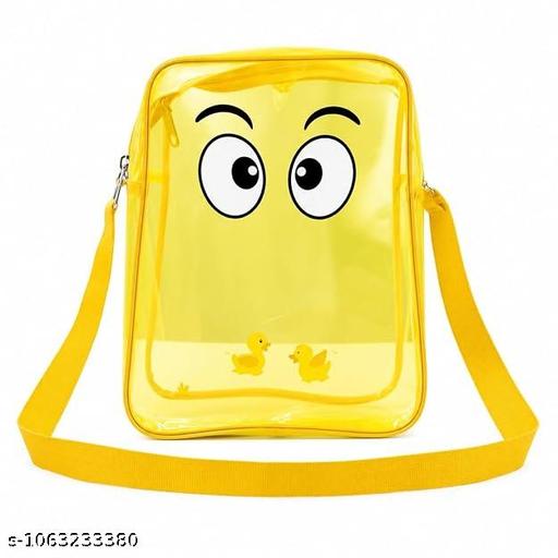 SPOCCO | Cartoon Eyes Transparent jelly Sling Bags for Kids Girls Boys | Cute Cartoon Eyes Clear Crossbody Bag | Birthday Return Gift Party Favor | Waterproof PVC | Assorted Colors