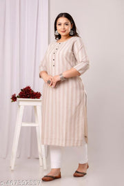SIDHHIKA cotton kurti | daily wear kurti | plus size kurtis for women | ready made cotton kurti | big size kurti | kurti stripe | green kurta | casual kurti