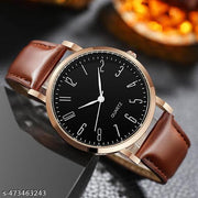 Rose Gold Case Designers Wrist Watches For Boy And Men Analog Watch - For Men Stylish Leathers Strap Analog Wrist Watches For Boy And Men