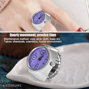 AJS Ring Watch for Women and Men Analog Quartz Watch Arabic Numerals Dial Elastic Band Creative Finger Watch