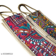 Jute Water Bottle Covers Eco-Friendly Jute Water Bottle Carry Bags with Reinforced Handles.Jute Water Bottle Cover for [ECO -Friendly].Set of 2.Multicolour & Multi-Design