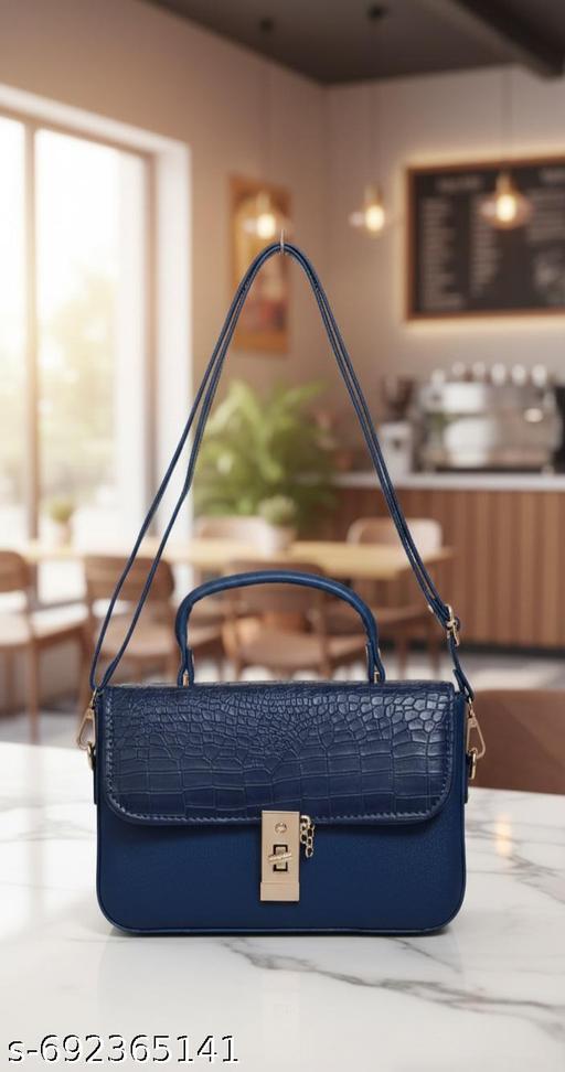 satchel or crossbody bag Blue Croco-Skin Textured Leather Handheld Bag Legal Bribe Crock Flap Sling Bag Caprese Cherry Medium Blue Satchel Bag
Premium purse for elegant women