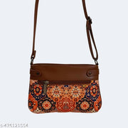 JUGNU-orange Sling bag for women Hancraft   Prited Bag