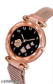 Diamond Dial with Latest Generation Black Magnet Belt Watch for Women