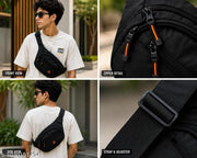 Unisex Multi-pocket Sports Waist Bag Travel Fanny Pack ( Black )  Waist Bag Trendy Chest bag Crossbody Bag Gym Running, Trekking, Festivals Waist Bag