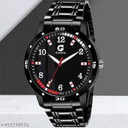 Black Stainless Steel Chain Analog Watch - For Men