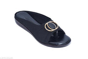 New Shamama women flat sandal and  girl fashionable stylish flip flops black
