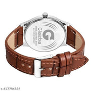 White Number Dial Brown Leather Analog Watch - For Men
