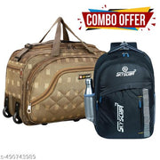 SKY SCRIPT 65L Polyester Travel Duffle Bags/Daffal Bags/Travel Bags/Travelling Bags with Combo of 33L Waterproof Backpack Bag for School/College/Travel /Offices /Boys /Girls and Teens.