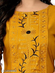 Women Designer Embroidered Cotton Kurti Plus Size M to 6XL | Classic Ethnic Kurti