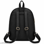Fashionable Black School & College Backpack for Girls | Spacious Travel Backpack with Multiple Zipper Pockets | Lightweight Everyday Casual Bag for Students & Office Use