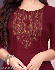 Trendy Women Plus Size Rayon Kurti