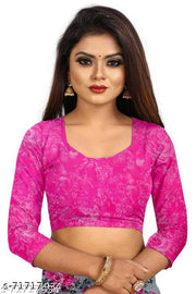 Pink Georgette Floral Print Sarees For Women.